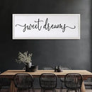 Sweet Dreams Over Bed Wall Decor 32"×12" for Master Bedroom Above Bed Wood Framed Wall Art Sign (White) by CozyNest Decor