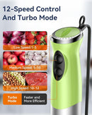Immersion Blender Handheld 1000W 5 in 1 Corded Stick Hand Blender Kitchen with 12 Speed, BPA-Free, Mixing Beaker, Chopper, Whisk, Milk Frother, Perfect Emulsifier for Soup, Baby Food, Sauce, Puree by TinyTreasures Baby Boutique