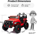 2 Seater Ride on Toy Car for Kids, 24V 4WD Ride-on Truck Kids Electric Car with Remote Control, 4x200W Motors - Red by TinyTreasures Baby Boutique
