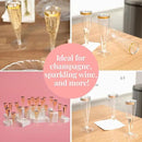 Prestee Set of 24 Plastic Champagne Flutes with Gold Rim - 4.5 oz - Shatterproof Disposable Glasses for Weddings, Cocktail Parties, and Outdoor Celebrations by CozyNest Decor