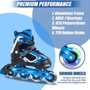 Nattork Blade Roller Skates for Boys with Light Up Wheel, Outdoor & Indoor Illuminating Black Inline Skates for Boys Little Kids Toddler Ages 5-8 4 5 6, Beginners by TinyTreasures Baby Boutique
