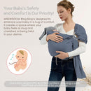Baby Wrap Ring Sling 7-35 lbs, Baby Sling Carrier for Newborn, Toddler, Infant Holder, Lightweight Baby Carrier Wraps, Blue by TinyTreasures Baby Boutique