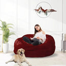 Bean Bag Chair for Adults 3FT,Soft Removable Cover for Teens/Girls Bedroom,Fluffy Giant Round Floor Beanbag Lounger Chairs (No Filler,Claret) by CozyNest Decor