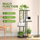 Simple Trending Plant Stand Shelf Indoor Outdoor Waterproof, 4-Tier 5 Potted Heavy Duty Metal Tall Flower Holder for Multiple Corner Display by GreenHaven Gardens