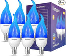Hompavo 【Upgraded LED Flame Light Bulbs, 3 Modes Flickering Light Bulbs, E12 Chandelier Base Candle Fire Light Bulb for Halloween Christmas Party Porch Indoor & Outdoor Home Decoration, Blue 6 Pack by GreenHaven Gardens