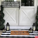 NEEDOMO Bronze Metal Lanterns Decorative Outdoor & Indoor, Set of 4 (17" & 10") with Glass, Candle Holder for Porch, Patio, Garden, Balcony, Wedding, Table Centerpiece Decorations by CozyNest Decor