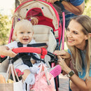 Baby Stroller Hooks Bag Hooks for Hanging Diaper Bags Multipurpose Hooks for Grocery Shopping Bags Premium Vegan Leather Pram Straps 2 Pcs (red) by TinyTreasures Baby Boutique