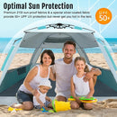 WhiteFang Deluxe Pop Up Beach Tent Sun Shade Shelter for 3-4/5-6 Person, UV Protection, Extendable Floor with 3 Ventilating Windows Plus Carrying Bag, Stakes, and Guy Lines by TinyTreasures Baby Boutique