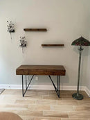 joelsantiques | 24 Inch Floating Shelves for Wall | Made of Natural Wood and Easy Install | Heavy Duty Rustic Book Shelves | Perfect for Bathroom, Kitchen, Living Room | Medium Brown 24x9x2 Inches by CozyNest Decor