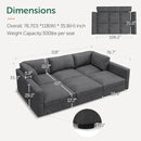 HONBAY Modular Sectional Sofa with Storage Corduroy Sleeper Sofa Modular Sectional Couches for Living Room,Dark Grey by CozyNest Decor