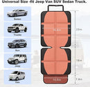 Car Seat Protector for Child, 2 Pack Covers with Mesh Pockets & Non-Slip Backing, 600D Durable Under Seat for Back (Orange, Large) by TinyTreasures Baby Boutique