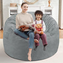 3FT Bean Bag Chair, Comfy Bean Bag Chairs with Memory Foam Filled, Fluffy Beanbag Sofa with Dutch Velvet Cover, Round BeanBag Chairs for Living Room, Playroom - Light Grey by TinyTreasures Baby Boutique