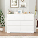 Dresser for Bedroom, Modern White Dresser, Wood Chest of Drawers Nursery Dressers, with Storage, 7 Drawer Double with Handle Free, Large Storage Organizer for Living Room,White by TinyTreasures Baby Boutique
