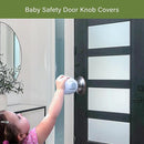 Child Proof Door Knob Covers, Door Knob Safety Cover for Kids, Baby Proof Safety Locks for Doors, 4 Pack/White by TinyTreasures Baby Boutique