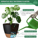 2 Pack 10 inch Plant Pots, PP Plastic Self Watering Plant Pot with Drainage and Tray for Indoor Outdoor Plants , Water Level Window & Reservoir Flower Pots Decorative Planter (Black, 10 Inch) by CozyNest Decor