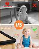 Edge Corner Protector Baby Proofing, 6.56FT 0.6'' Thicken L-Shape Furniture Fireplace Safety Bumper Guard with 6 Corners, Pre-Taped, Soft NBR Rubber Foam, Table Edge Protector for Baby (Black) by TinyTreasures Baby Boutique