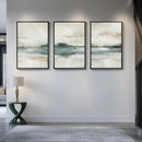 Large Framed Abstract Nature Landscape Wall Art for Living Room, Set of 3 Modern Canvas Prints Paintings Artwork for Walls, Green Lake Pictures for Hallway, Dining Room, Office Wall Decor 24x36 Inch by CozyNest Decor