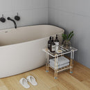 Sumerflos Acrylic Shower Bench for Inside Shower - 18.58" L x 12.60" W x 16.34" H Bathroom Shower Stool with Storage Shelf Heavy Duty (Hold Up to 400lbs) for Shaving Legs Waterproof Non-Slip by TinyTreasures Baby Boutique