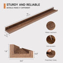 Picture Ledge Shelf for Wall, Floating Shelves Set of 4, 36 Inch Long Nursery Book Shelves for Toys Storage, Kids Bookshelf Wall Mounted for Books Photo Frames, Walnut by TinyTreasures Baby Boutique
