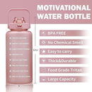 64oz,100oz,128oz Large Motivational Water Bottle with Time Marker, Leakproof & BPA Free Half Gallon Big Water Bottle with Straw Handle Tritan Frosted Water Jug for Gym,Fitness,Outdoor Sports by CozyNest Decor