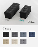 SONGMICS Mazie Collection - 30 Inches Folding Storage Ottoman Bench, Ottoman Foot Rest, End of Bed Bench, Storage Chest, Load 660 lb, for Living Room, Bedroom, Entryway, Ink Black ULSF047B01 by CozyNest Decor