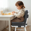 Toddler Booster Seat for Dining Table with Backrest and Adjustable Straps, Waterproof Oxford Foam Cushion with Non-Slip Bottom, Portable Chair Booster for Kitchen Use (Dark Grey) by TinyTreasures Baby Boutique