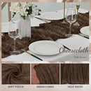 10FT 6 Pack Brown Cheesecloth Table Runner 20 x 120 Inch Long Boho Fabric Rustic Cheese Cloth Table Runner for Wedding Bridal Shower Baby Shower Gauze Sheer Birthday Party Table Decorations by CozyNest Decor