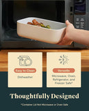 Caraway Glass Food Storage - 6.6 Cup Ceramic Coated Container - Non-Toxic, Non-Stick Lunch Box With Lids - Dishwasher, Oven, & Microwave Safe - Perracotta by TinyTreasures Baby Boutique
