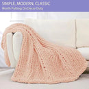 Bigacogo Chunky Knit Throw Blanket for Couch, 51x63 inches, 100% Hand Knitted with Thick Jumbo Chenille Yarn, Cozy Soft Large Rope Knot Cable Crochet Blankets for Sofa Bed Living Room, Peach Fuzz by CozyNest Decor