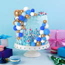 75 Pieces Cake Balls Topper Decorations Foam Cupcake Topper Mini Balloon Cake Topper Balls Cake Picks for Cake Deco Birthday Party Wedding（Blue Gold White Series） by TinyTreasures Baby Boutique