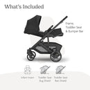 UPPAbaby Cruz V3 Stroller - from Birth + Car Seat Compatible - Full-Size, Reversible Seat - Infant Insert, Bug and Rain Shields Included - Jake (Charcoal/Carbon Frame/Black Leather) by TinyTreasures Baby Boutique