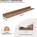 Fun Memories Picture Ledge Shelves Set of 2, 24 Inch Rustic Wall Mounted Floating Shelves with Lip for Home Storage and Décor in Bathroom, Kitchen, Nursery, Bedroom, Living Room, Walnut by CozyNest Decor