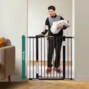 BABELIO 36" Tall Baby Gate, 26-40" Wide Auto Close Pet Gate, Pressure Mounted Metal Dog Gate, Easy-Install No Drilling, No Tools Required, with Wall Protectors and Extension Kits, Black by TinyTreasures Baby Boutique