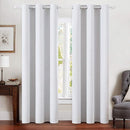 MIULEE Linen Blackout Curtains for Bedroom Solid 100% Blackout Thermal Insulated Grayish White Curtains Grommet Room Darkening Curtains/Drapes for Living Room 42x90 Inch (2 Panels) by TinyTreasures Baby Boutique