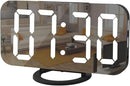 Digital Clock Large Display, LED Alarm Electric Clocks Mirror Surface for Makeup with Diming Mode, 3 Levels Brightness, Dual USB Ports Modern Decoration for Home Bedroom Decor-Black by CozyNest Decor