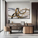 SOUGUAN Black Art Modern Art Picture for Bedroom Gray Abstract Oil Painting Home Decorations for Living Room Dining Room Office 24"x48"