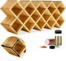 Bamboo Criss Cross Spice Rack Organizer for Cabinet, Wood Seasoning Rack Spice Holder, 18-Jar Spice Rack Tower Spice Storage for Kitchen Countertop Drawer-Jars Not Included by CozyNest Decor