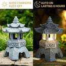 Zen Solar Pagoda Lantern Garden Statue, Indoor/Outdoor Zen Asian Decor for Landscape Balcony, Garden, Patio, Porch Yard Art Ornament by GreenHaven Gardens
