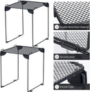 Neudeco Pack 2, Mesh Locker Shelf, Stackable Extra Tall Locker Organizer, Collapsible and Metal Build, Fits Standard Size School Locker, Suitable for Work, Kitchen, Bathroom (Grey) by CozyNest Decor