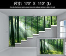 WFBHUA-Green Woodland Wallpaper Mural Foggy Forest Tree Wallpaper Nature Landscape Wall Murals for Bathroom Living Room (Not Peel and Stick) by CozyNest Decor
