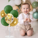 TONIFUL 4 Set Sage Green Gold Balloon Centerpieces for Table,Balloon Stand Centerpiece Table Decorations for Birthday Baby Shower Woodland Party Decorations Christmas by TinyTreasures Baby Boutique