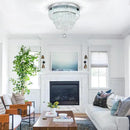 16“ Crystal Chandeliers Light Flush Mount Ceiling Light Fixtures Round Modern LED Chandelier for Living Room Bedroom Dining Room Closet Hallway (Cool White) by CozyNest Decor