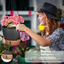 10 Inch Hanging Planters for Indoor Plants, 2 Pack Self Watering Hanging Baskets Flower Pots with Drainage Hole, Visual Reservoir & 2 Kinds of Plant Hanger for Outdoor Garden Home Decor by GreenHaven Gardens