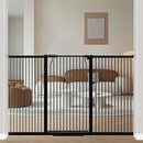 40.5" Extra Tall Baby Gate for Doorway, 72.3"-74.1" Extra Wide Long Pet Gate, No Drill Pet Safety Barrier Metal, Pressure Mounted Safety Child Gate for Stairs Walk Thru Kids or Pet Black by TinyTreasures Baby Boutique