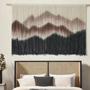 IOWER Macrame Wall Hanging 57" W x 35" L Brown Mountain Dip-Dyed Macrame Wall Decor Large Modern Fiber Art Boho Wall Decor by CozyNest Decor