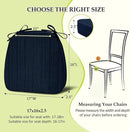 Chair Cushions for Dining Chairs, Indoor Chair Cushions with Ties，Waterproof Chair Pads Set of 6, Navy Blue, 17x16x2.5 Inch by GreenHaven Gardens