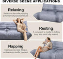 Full Foam Loveseat Sofa,Adults Bean Bag Chairs Floor Couch with Soft Waterproof Fabric,Armless Fireside Lounge Chair for Living Room,Apartment and Office (Grey) by CozyNest Decor