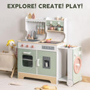 ROBOTIME Wooden Play Kitchen for Kids, Pretend Kitchen Set with Ice Maker, BBQ, Lights & Sounds, Toy Kitchen for Toddlers Ages 3+, Kitchen for Boys and Girls by TinyTreasures Baby Boutique