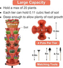 Vertical Planter 7 Tier Stackable Planters Garden Planters Strawberry Herb Flower and Vegetable Planter Indoor Outdoor Gardening Pots with Removable Wheels and Tools 2-Pack by GreenHaven Gardens