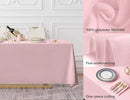 Surmente Pink Tablecloth 90 x 132-inch Rectangular Polyester Table Cloth for Weddings, Banquets, or Restaurants by CozyNest Decor